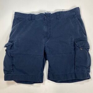 Polo Ralph Lauren Mens Navy Blue Cotton Twill Cargo Shorts Size 44B Utility